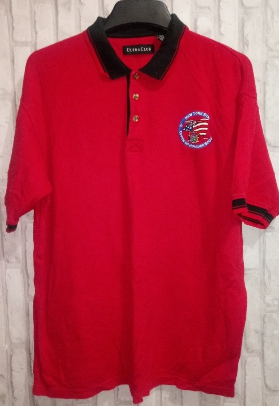 Ultra club Red and black short sleeve polo
